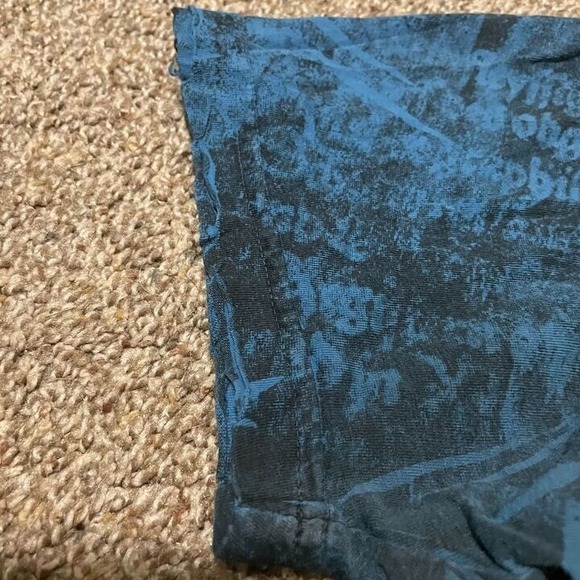 Affliction Blue And Black Distressed Tshirt - Picture 6 of 7